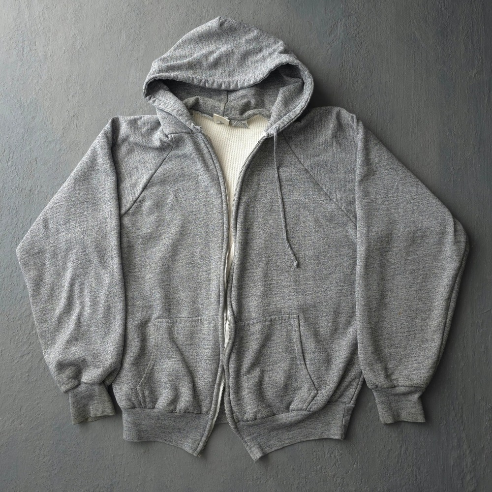 Vintage 90s MacGregor Grey Zip Up Hoodie Large Thermal Lined